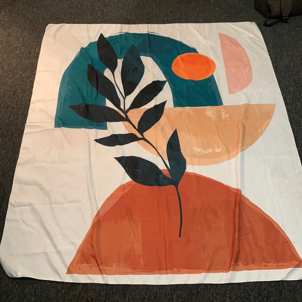 Plant print tapestry, boho, size 130X150
